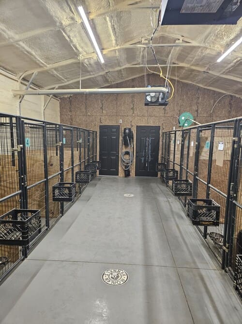 view of kennels at Morlen Kennels in Loris SC